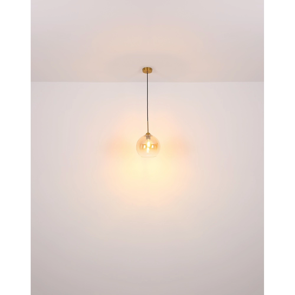 Golden pendant lamp Jamessa only with amber glass Globo 9007371441686