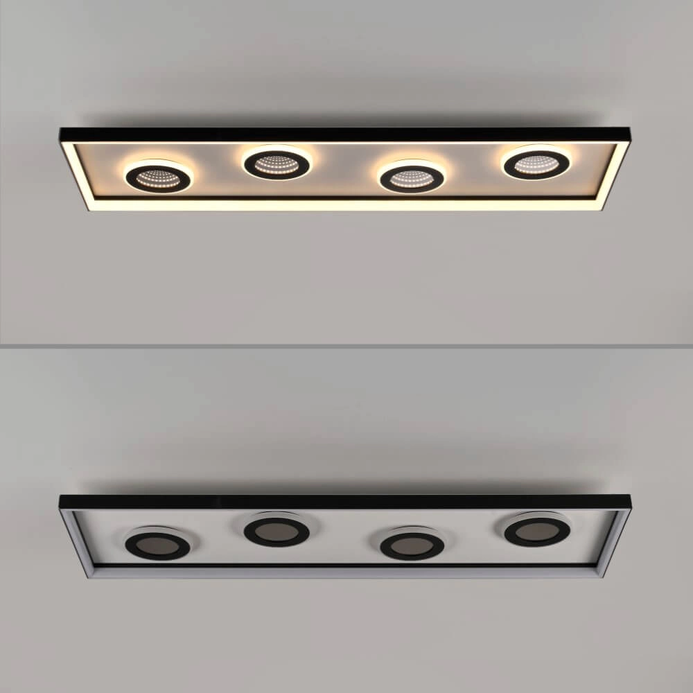 Rectangular ceiling lamp Dune black Paul Neuhaus 4012248384923