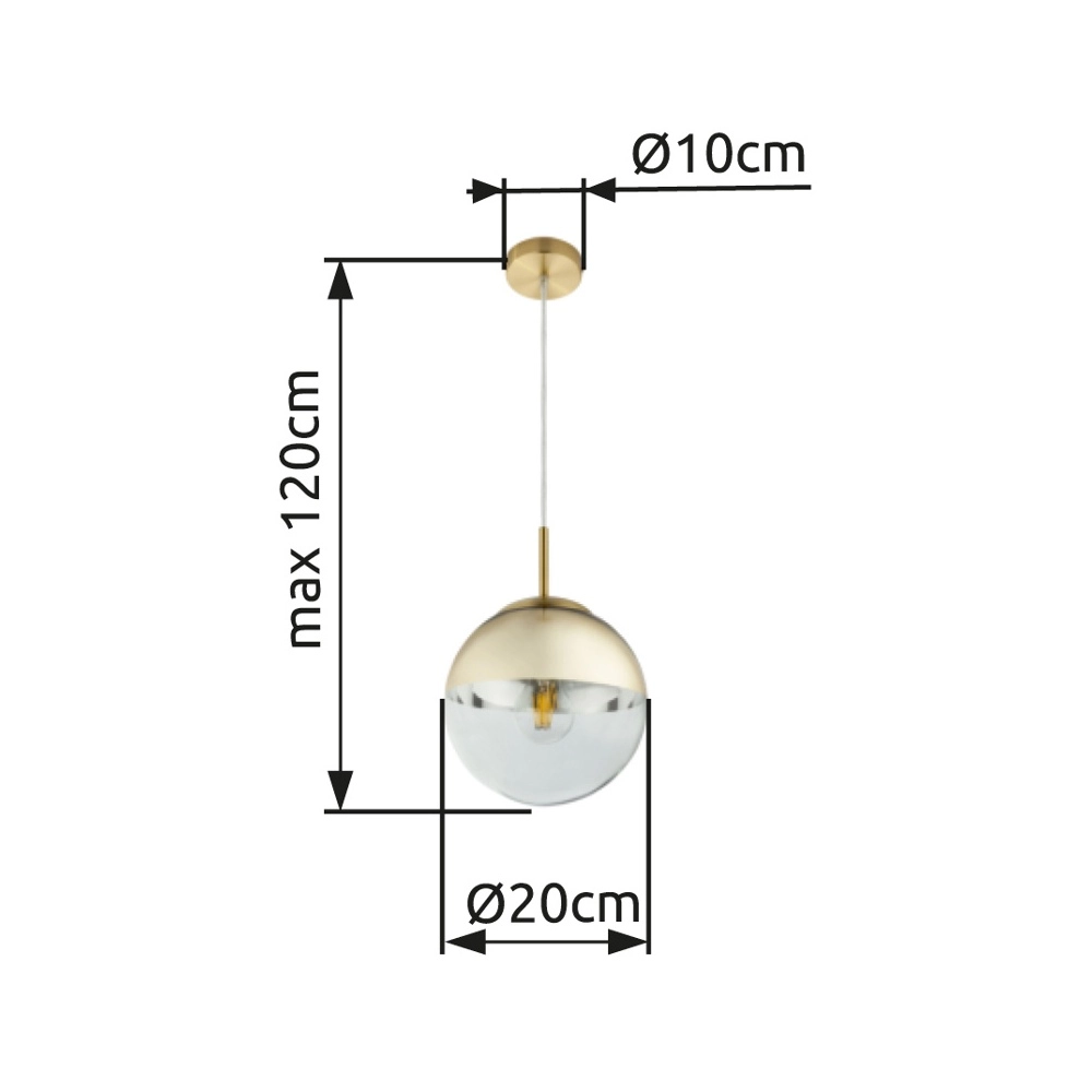 Pendant lamp Varus gold Ø 20cm Globo 9007371377459