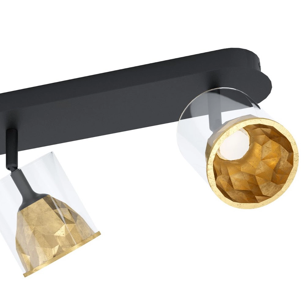 Black ceiling lamp Melito with gold 3-lights Stars of Light 9002759395759