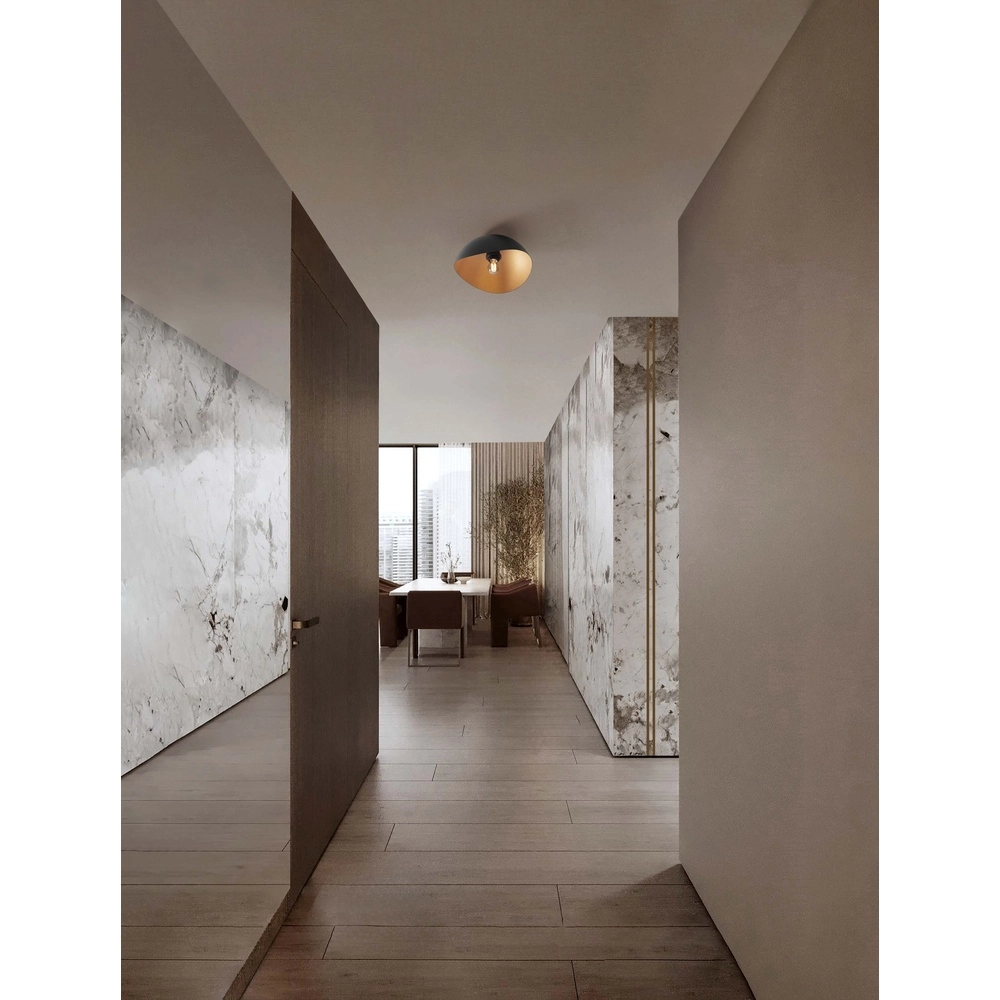Ceiling lamp Opsi black with gold Ø 30cm Lyora 5212017458056