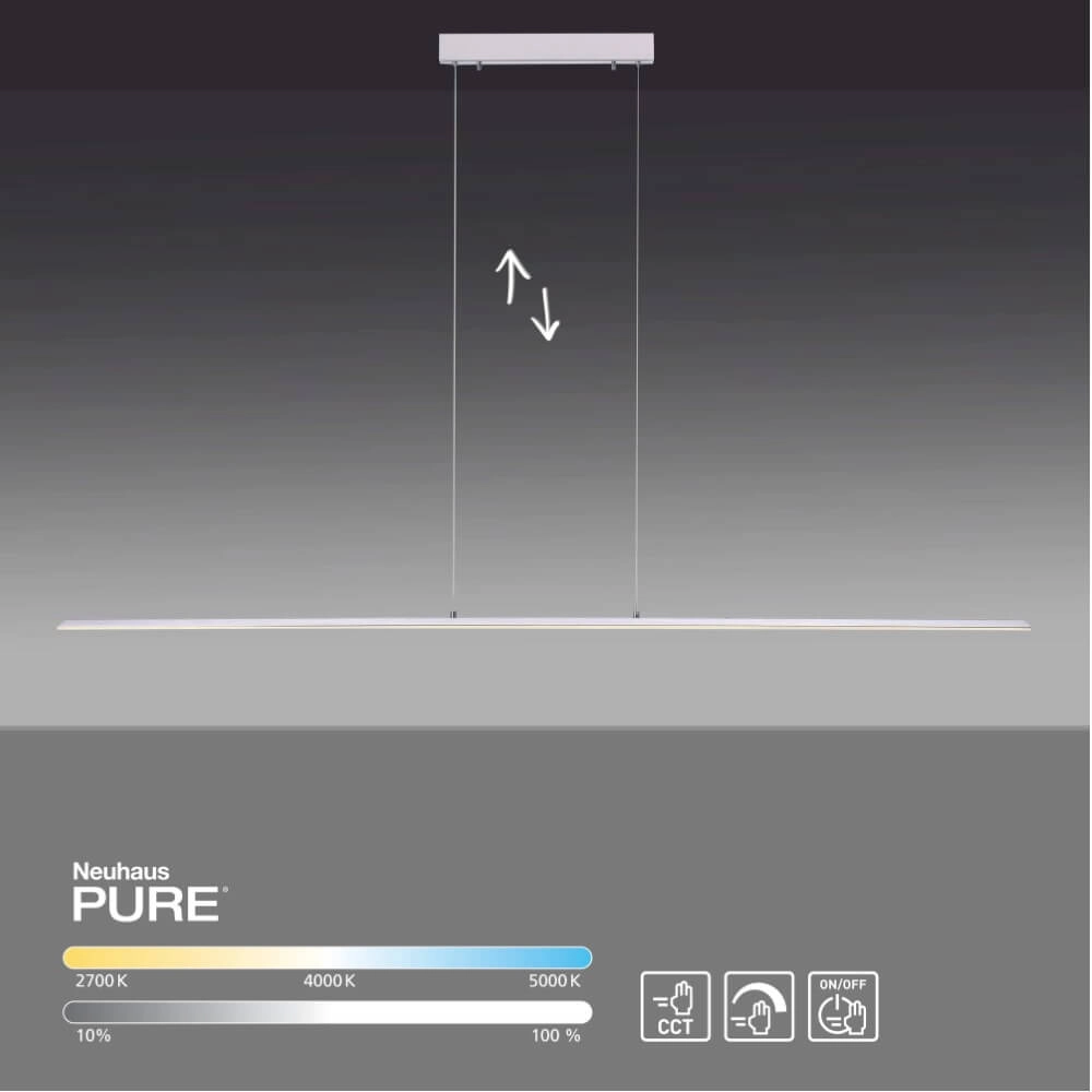 Design hanging lamp Pure Lite 100cm metal Paul Neuhaus 4012248344842
