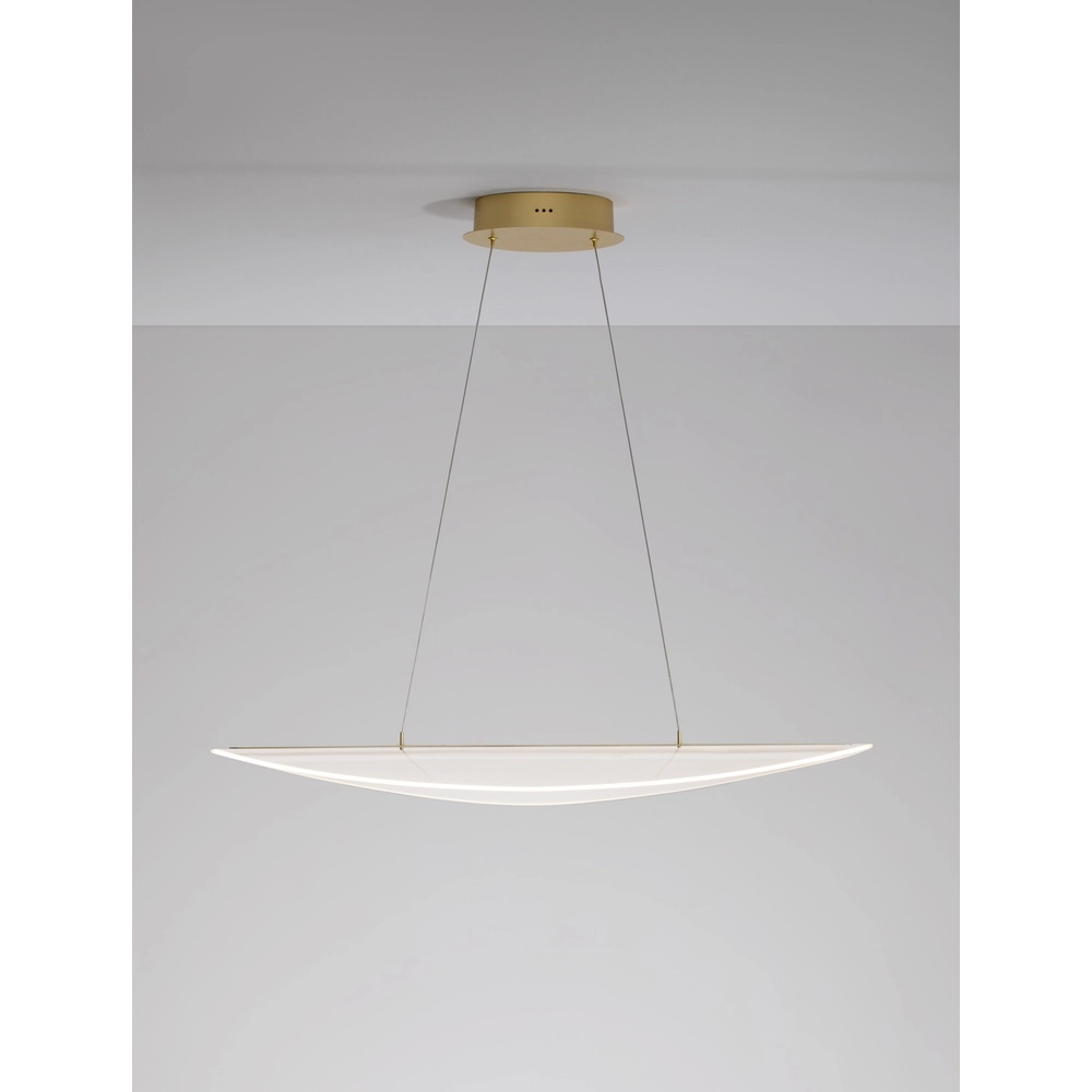 Pendant lamp Agos gold with plastic wide Lyora 5212017439413