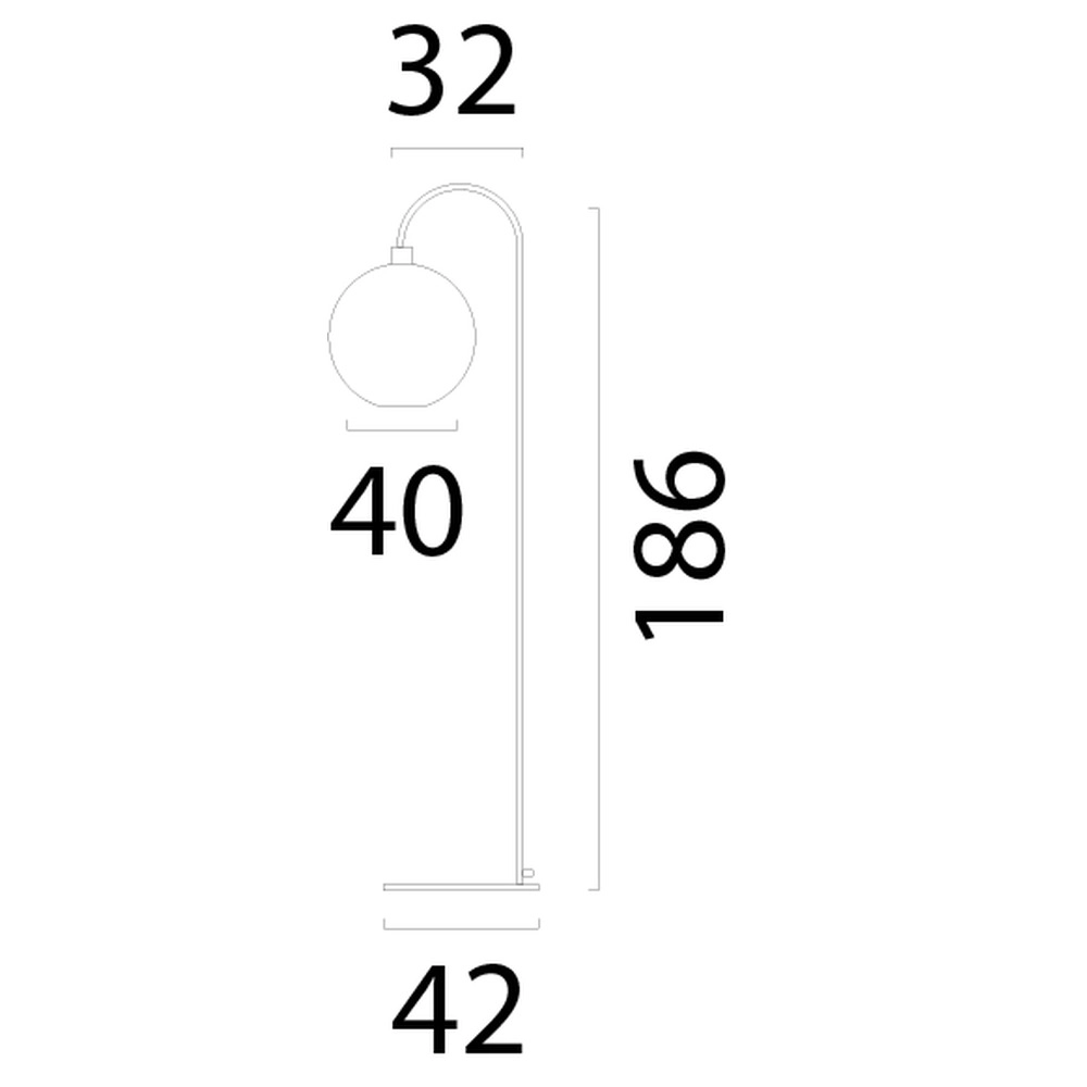 Floor lamp Corda black 186 x 40cm Masterlight 8718121330792