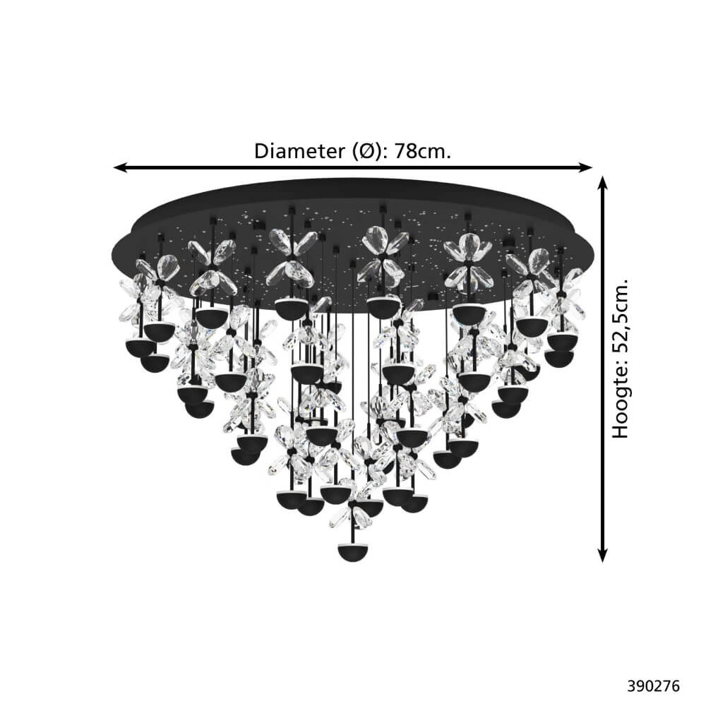 Black ceiling lamp Pianopoli 2 Ø 78cm Stars of Light 9008606270200