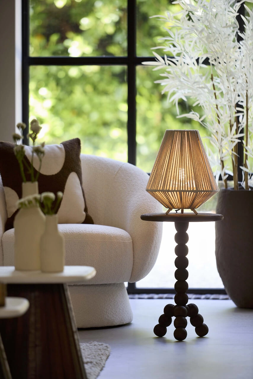 Table lamp japandi Felida Ø 28cm cream