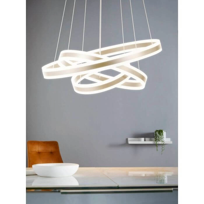 Pendant lamp Tonarella 3-ring champagne Stars of Light 9002759393144