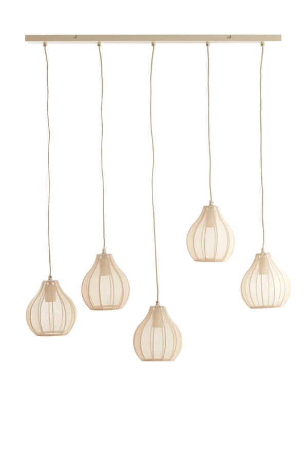 Cream pendant lamp Elati 5-light 100cm Light & Living 8717807702786