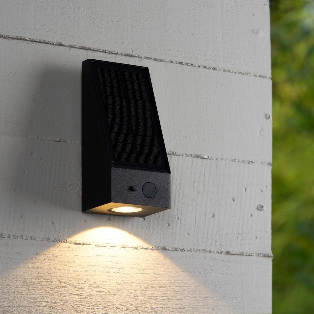 Solar wall light Irwin Black with sensor Lucide 5411212152114