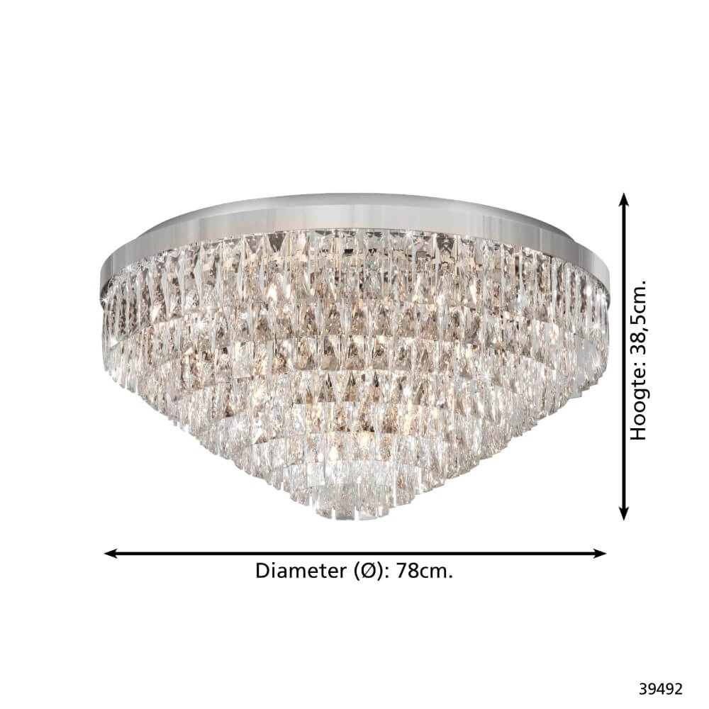 Ceiling chandelier Valparaiso 1 chrome Ø 78cm Stars of Light 9002759394929