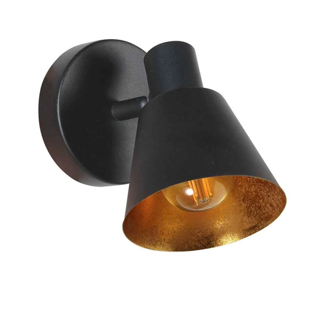 Wall lamp Oeroe black with gold Steinhauer 8712746176322