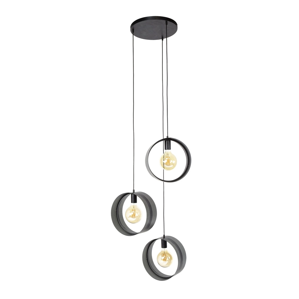 Country Pendant Lamp Ring charcoal - 3x E27 Lyora 8716803510975