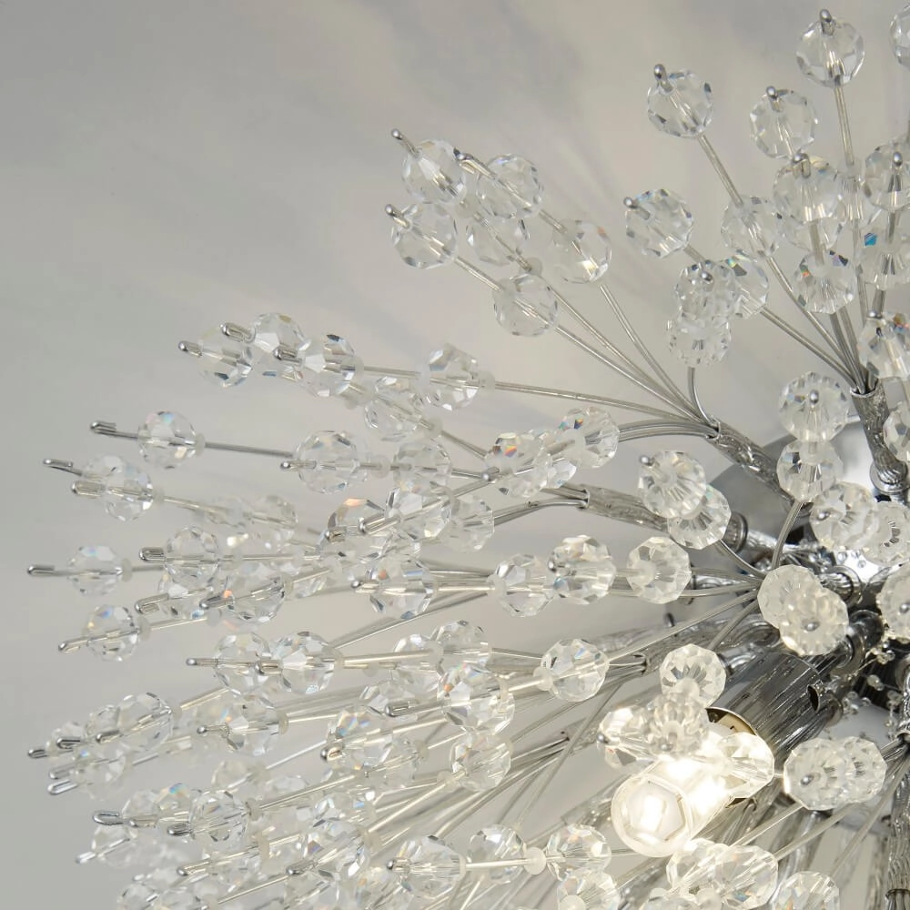 Design ceiling lamp Sunburst Ø 29cm chrome Searchlight 5053423243788