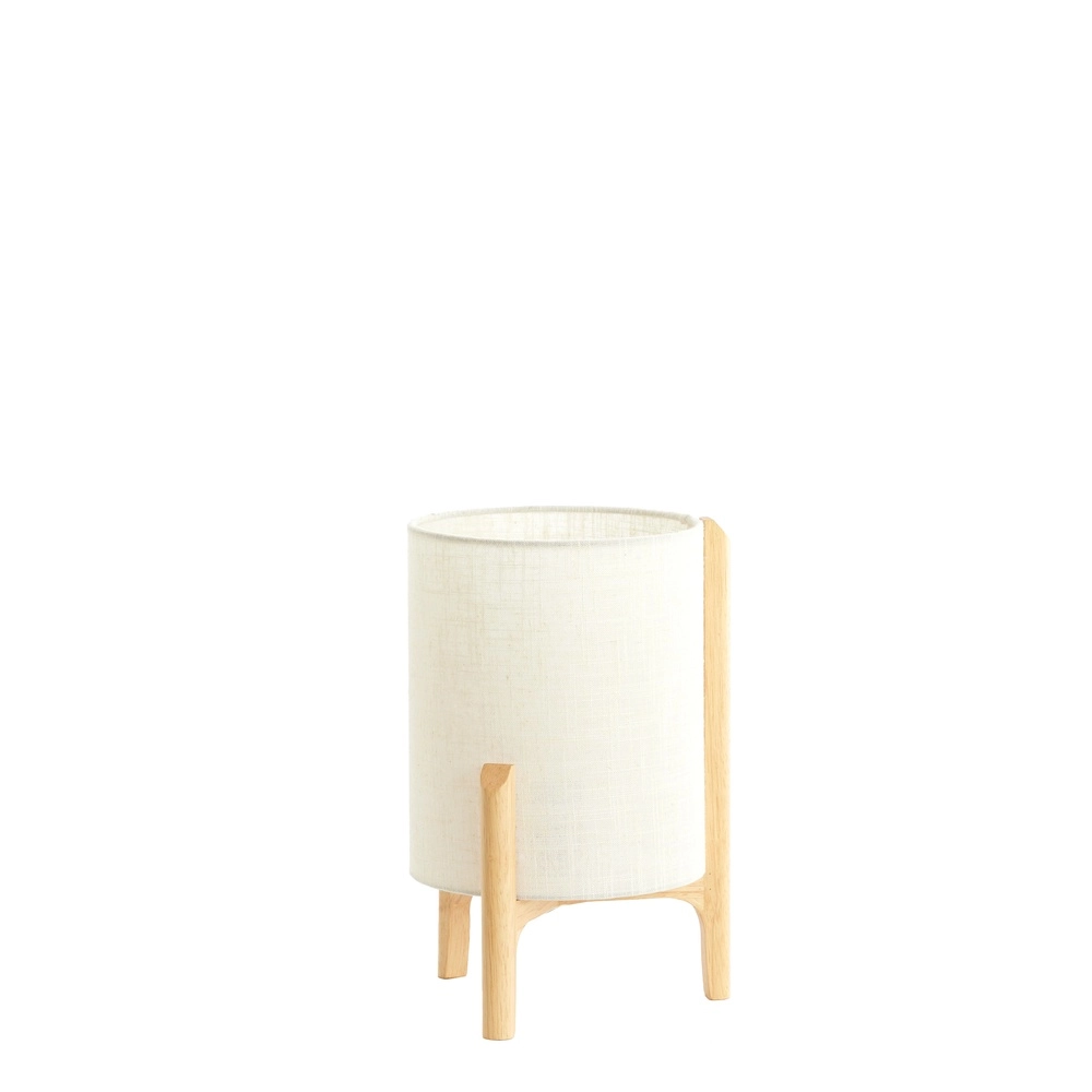 Table lamp Litto Ø 22cm - wood look with natural linen Light & Living 8717807792688