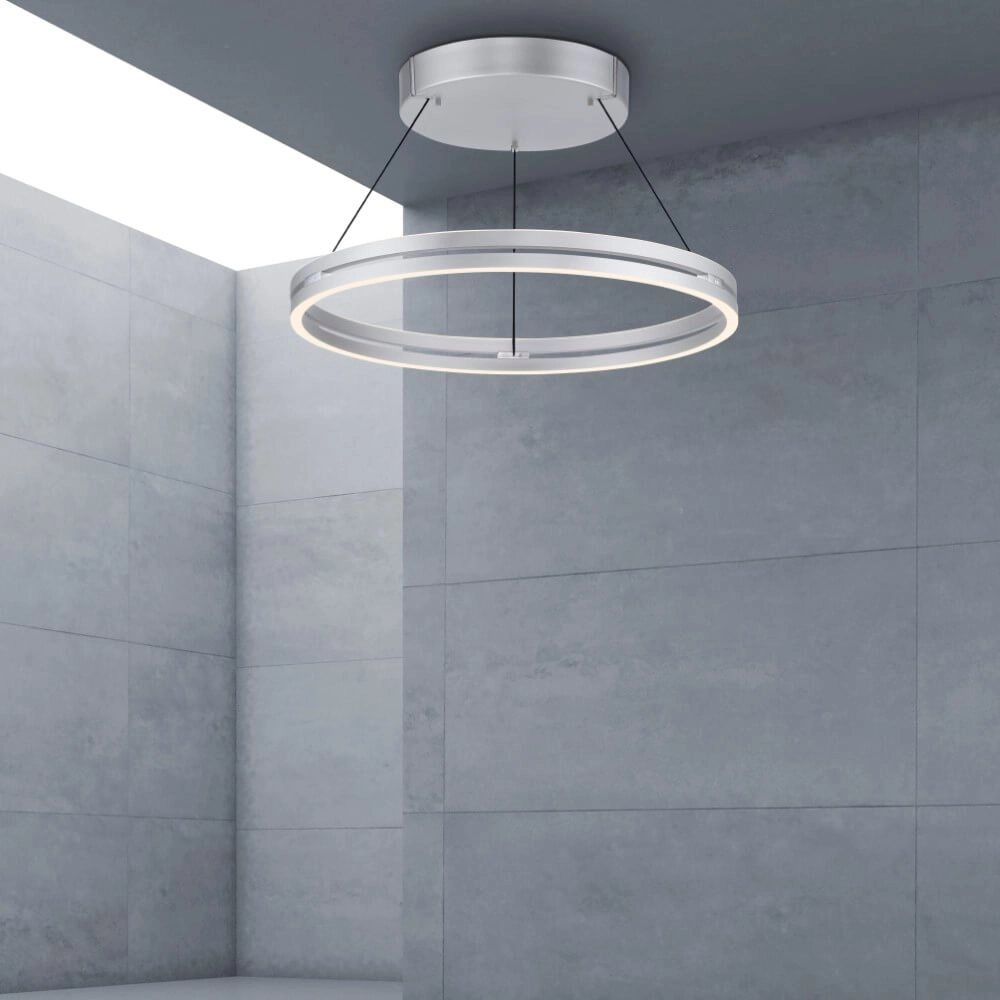 Sleek hanging lamp Pure E-Loop aluminum Ø 70cm Paul Neuhaus 4012248372302