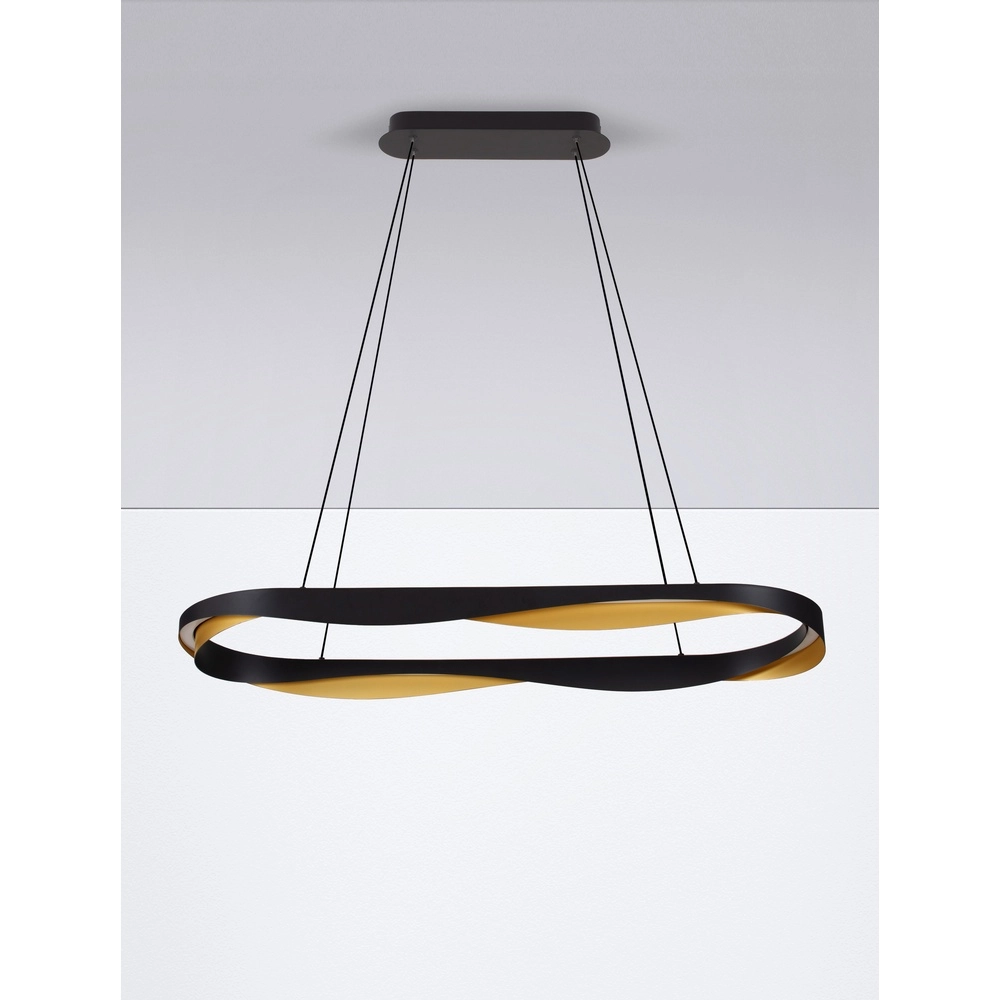 Pendant lamp Radon Ø 100cm black with gold Lyora 5212017452511