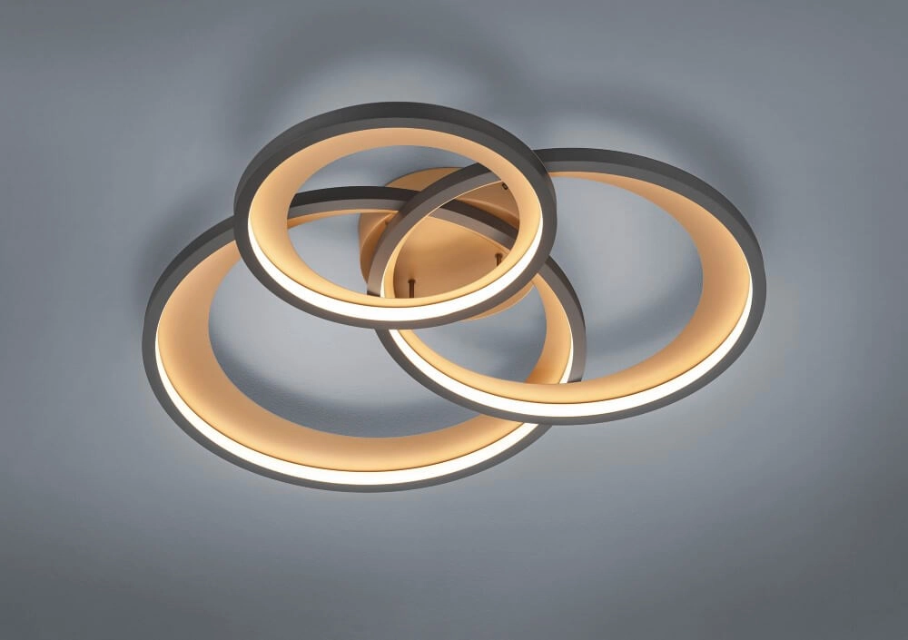 Ceiling lamp Granada 3-ring gold with black Trio 4017807505702
