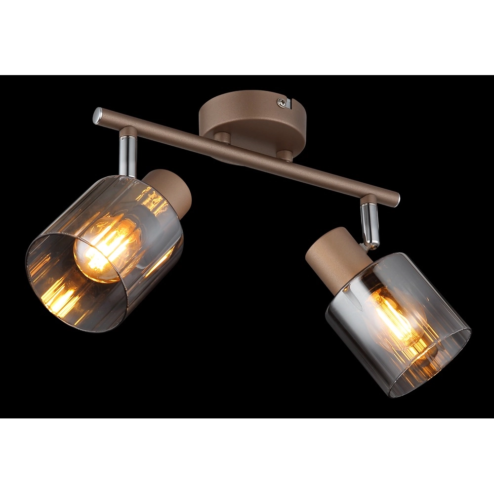 Ceiling lamp Walton 2-light coffee brown Globo 9007371592173