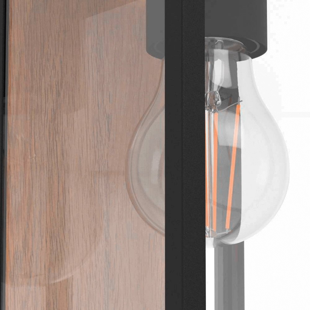 Outdoor lamp Budrone Black with wood Eglo 9008606231591