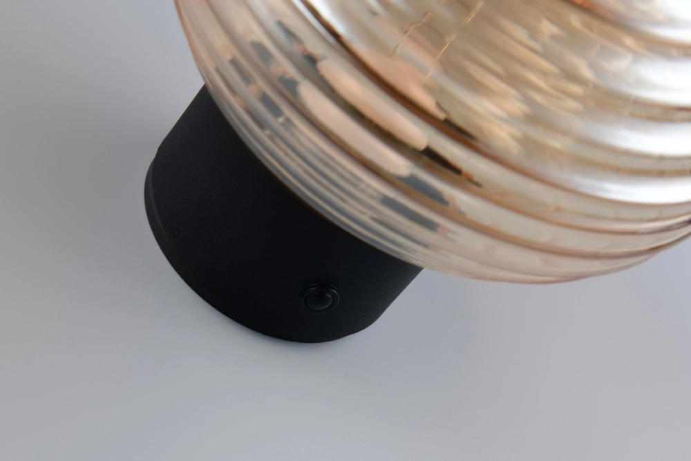 Wall lamp Earl Amber Glass Rechargeable Trio 4017807643435