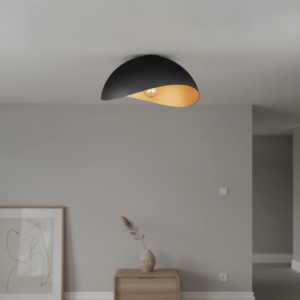 Ceiling lamp Opsi black with gold Ø 40cm