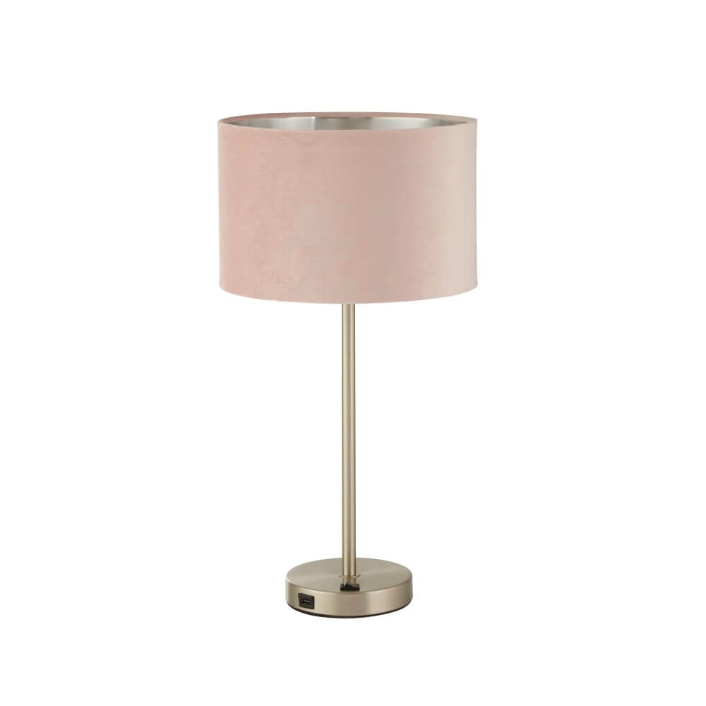 Nice table lamp Finn Gold with pink