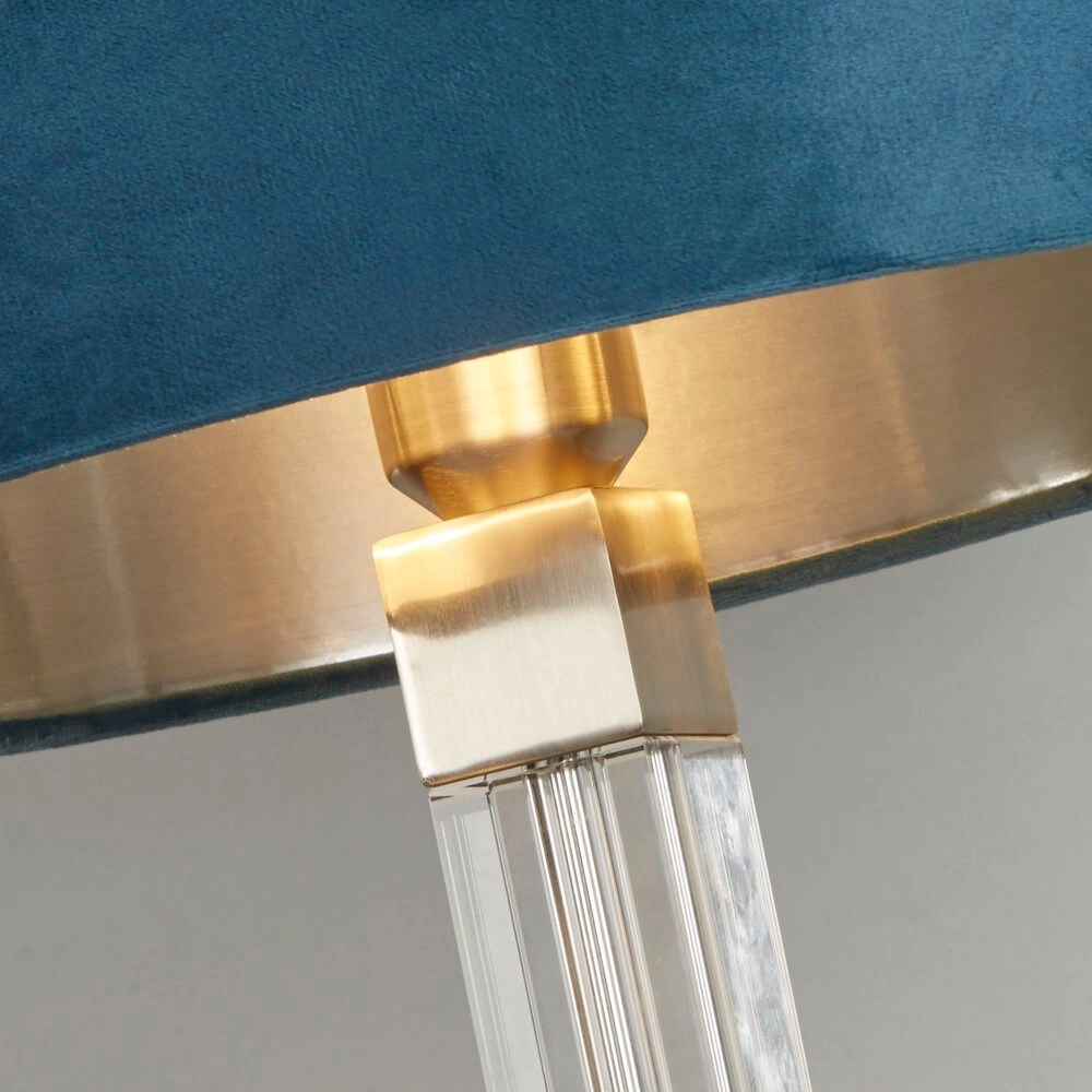 Design table lamp Scarborough Gold with blue cap Searchlight 5053423257150