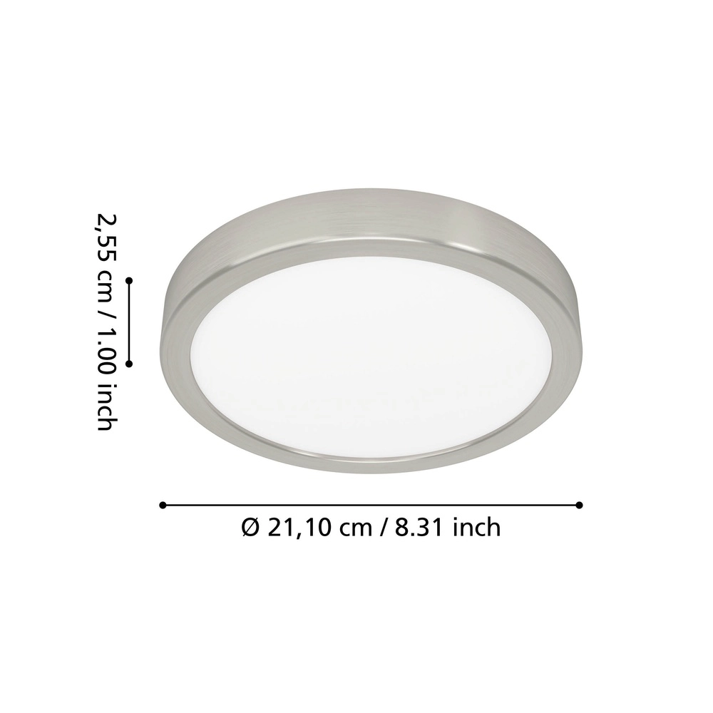 Ceiling light IP44 Fueva 6-Z round - stainless steel - Ø 21.1cm Eglo 9008606330607