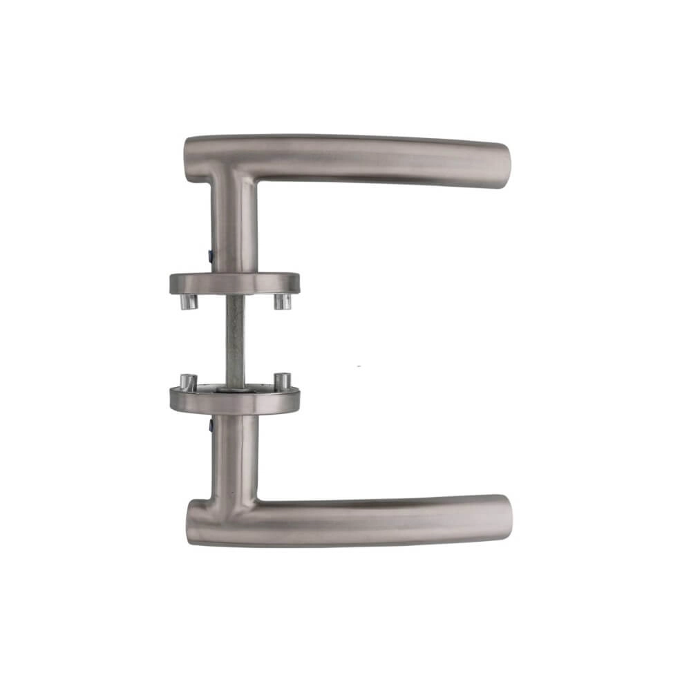 Door handle Gebogen rosette with ridge stainless steel Intersteel 8714186129838