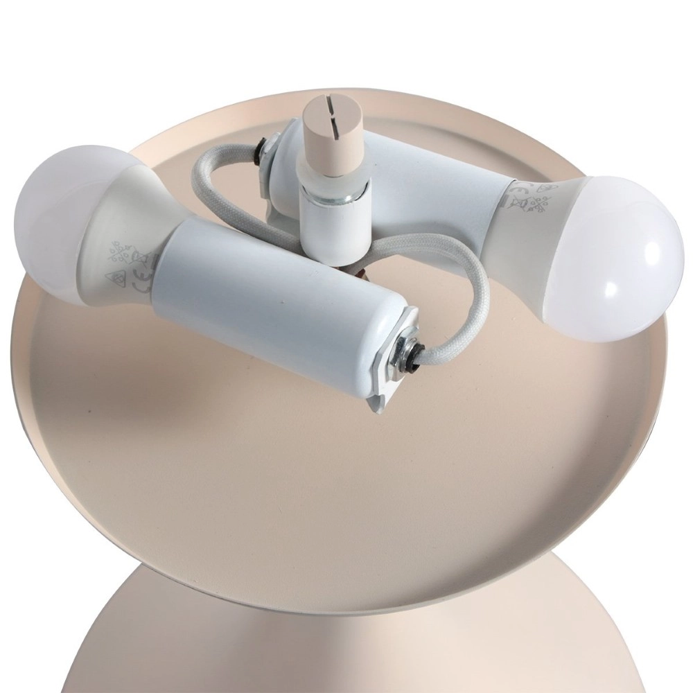 Table lamp Ancilla sand brown with white glass