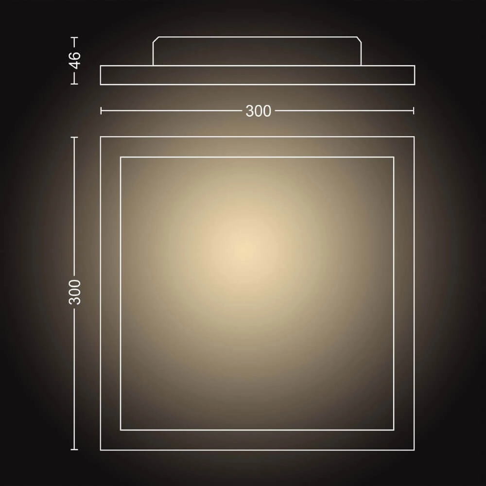 Square ceiling lamp Hue Aurelle - White Ambiance 30cm White Philips 8719514382626