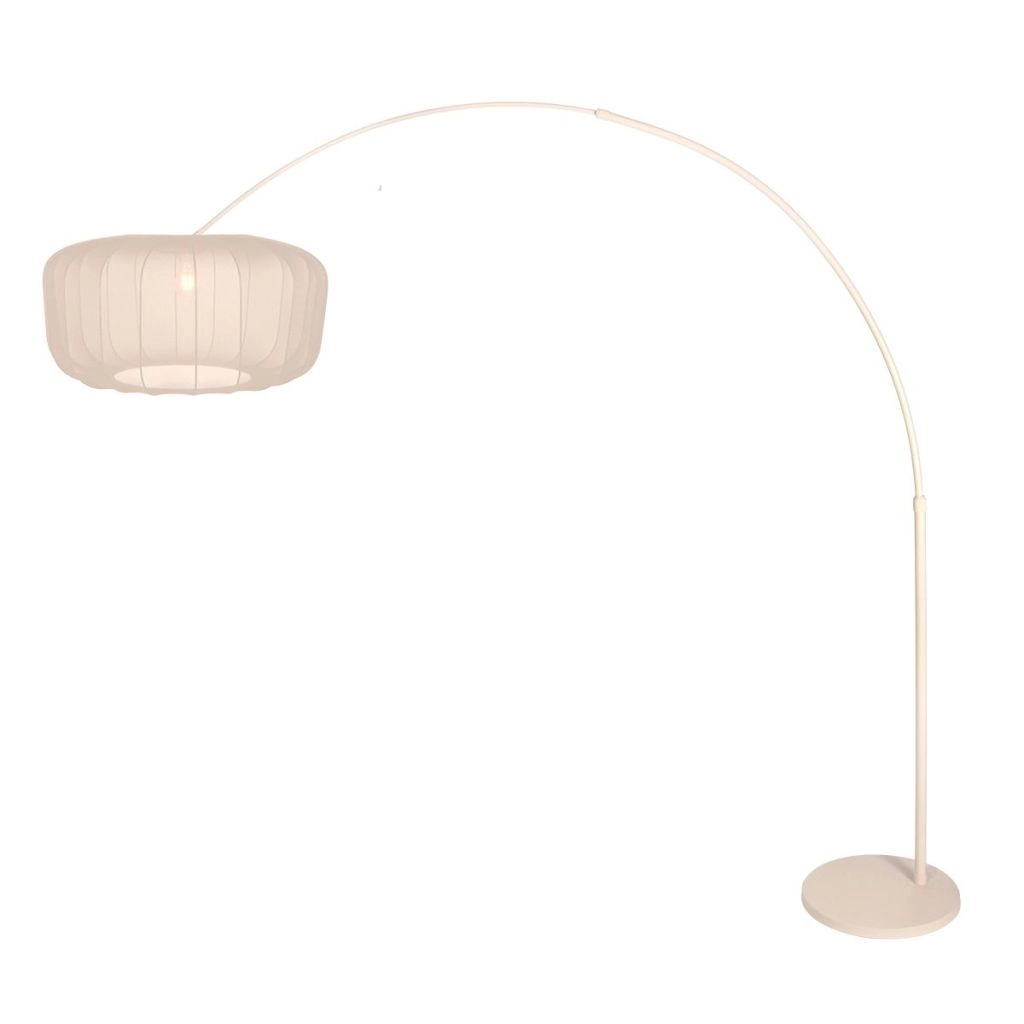 Arc lamp sand brown Vela Lino with cream shade Ø60cm Steinhauer 8712746185737