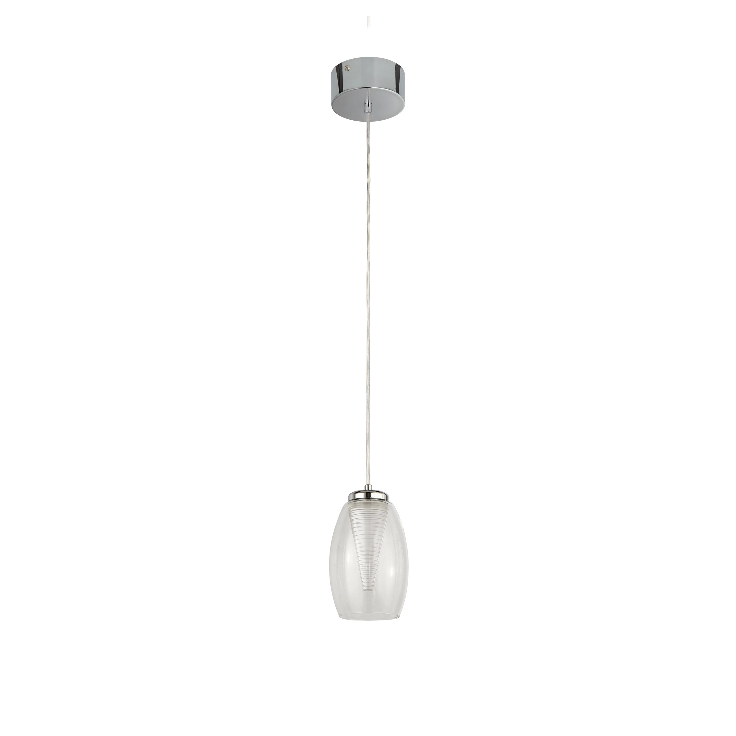 Modern pendant lamp Cyclone chrome with clear glass Searchlight 5053423174495