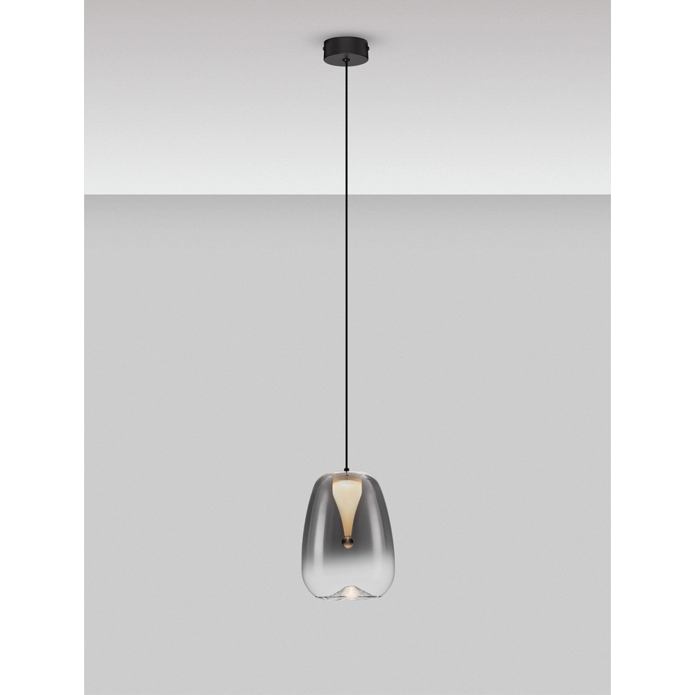Design pendant lamp Oblo 1-light smoke glass Lyora 5212017474100