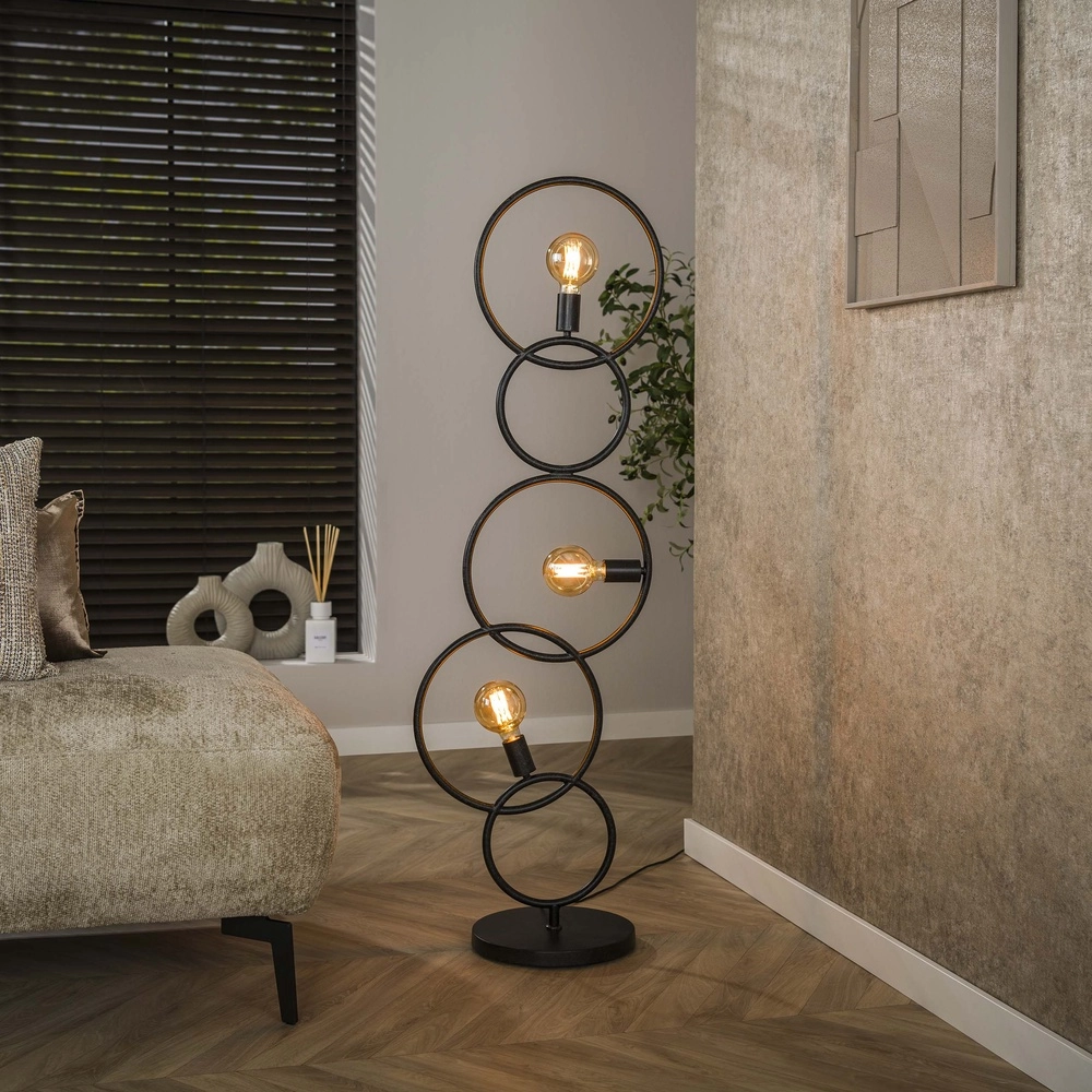 Design floor lamp Loop black - 3x E27