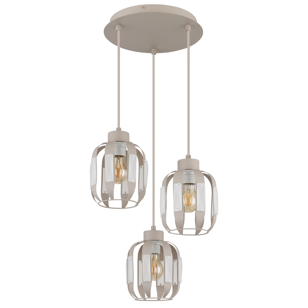 Dining room pendant lamp Arlen 3-light sand brown Globo 9007371583560