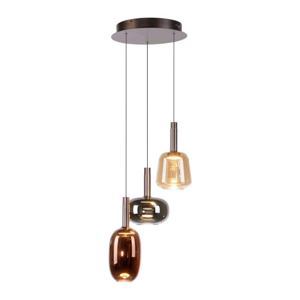 Cheerful hanging lamp Irides 3-light round