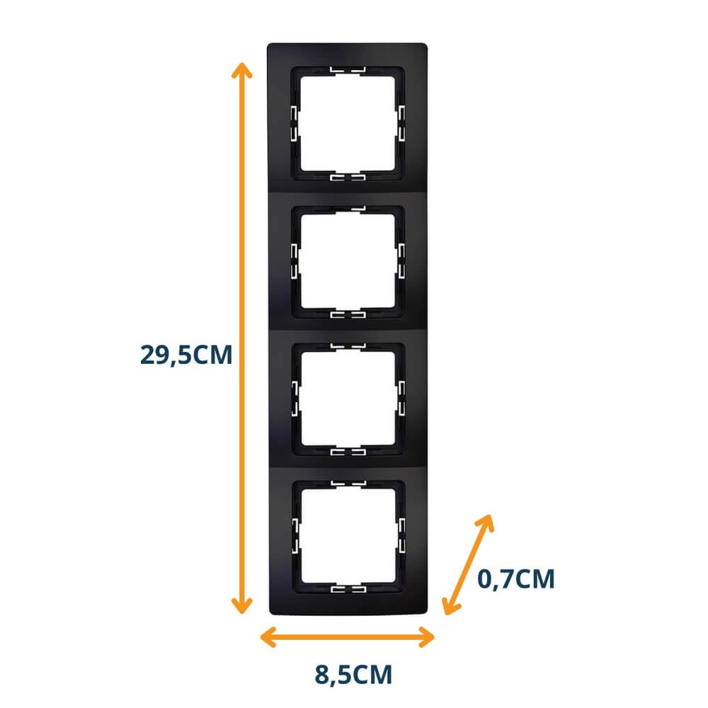 Cover frame Paris 4-way black Lyora 4008224657211