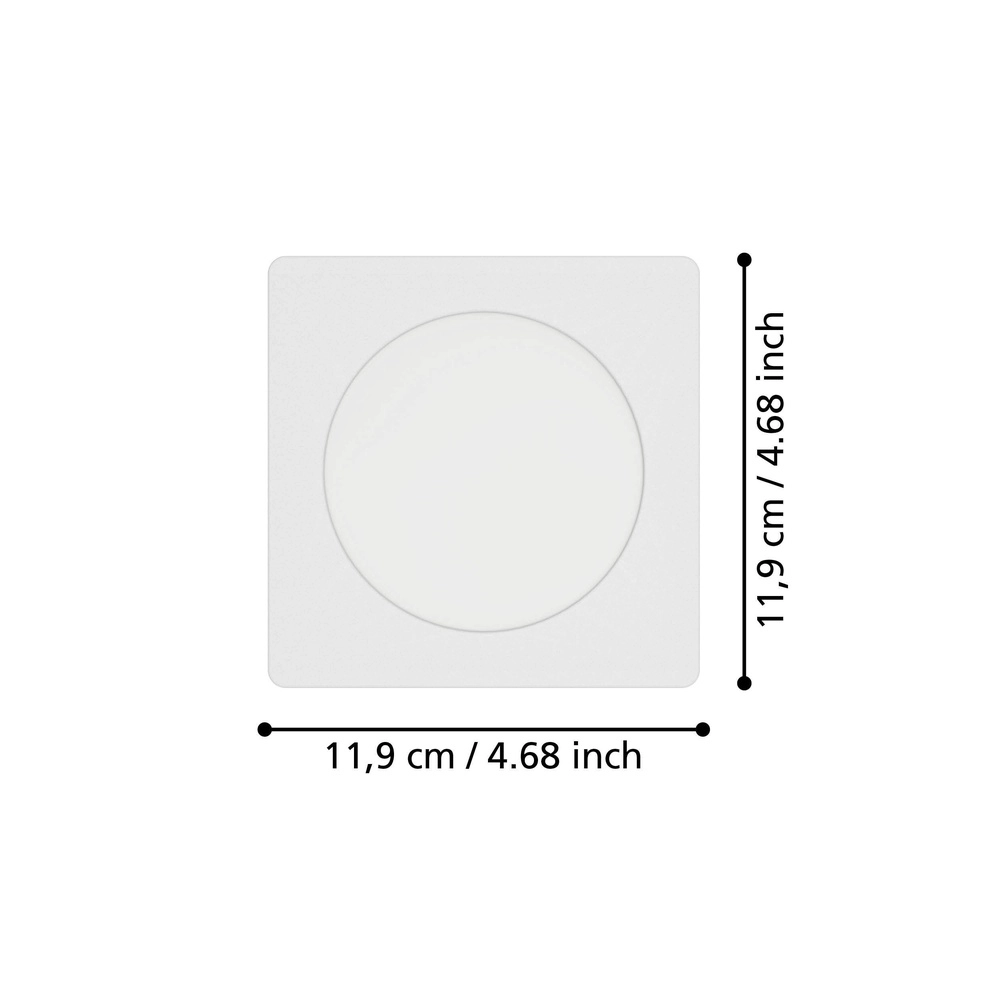 Recessed lamp Fueva 6 Square - White - 11.9x11.9cm Eglo 9008606330799