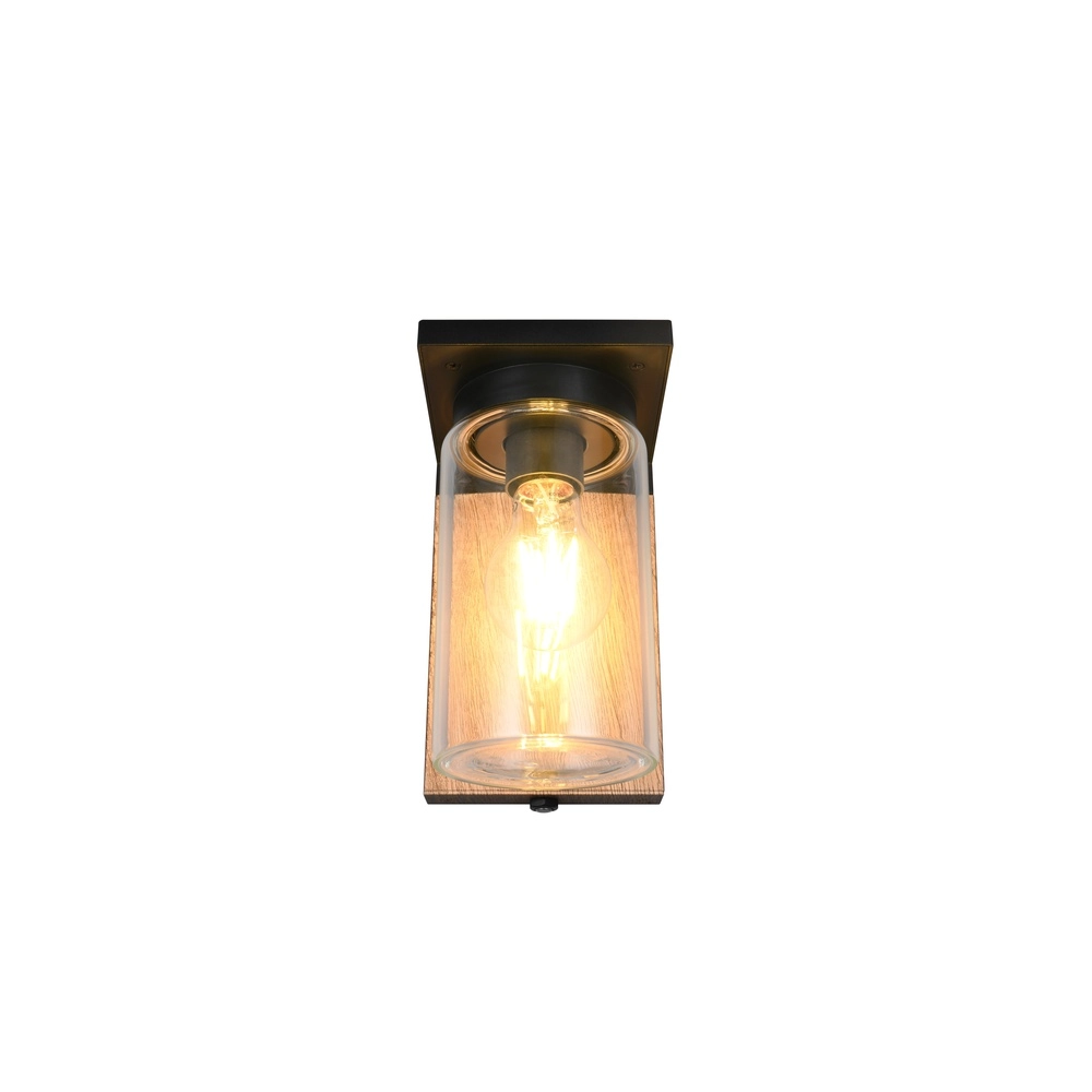 Wall lamp Ardila black with wood Trio 4017807603439