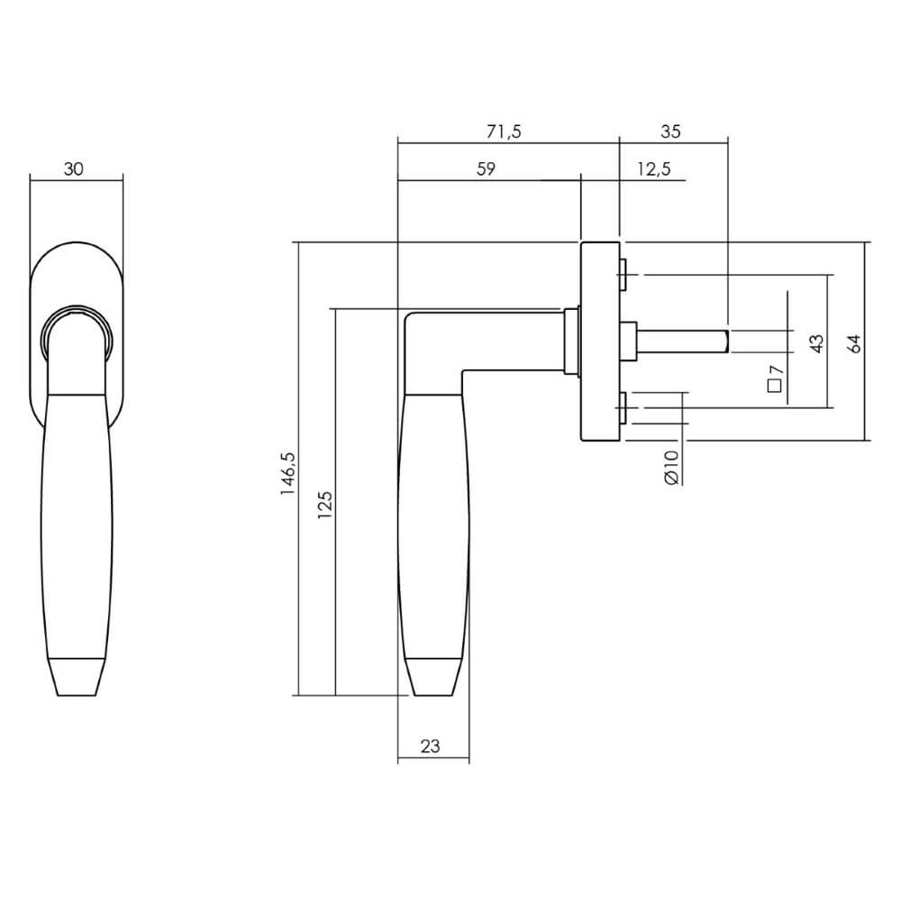 Window handle Combinatie Stainless steel Intersteel 8714186562000