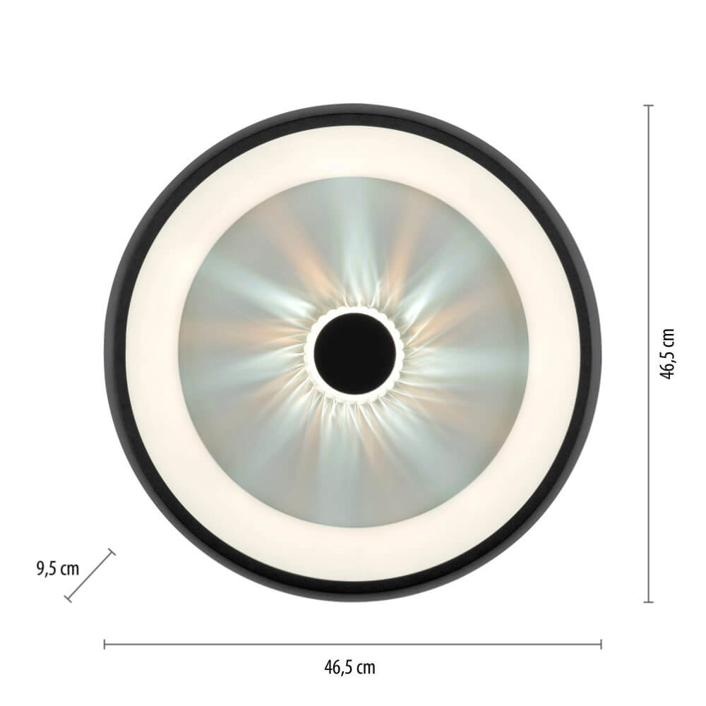 Round ceiling lamp Vertigo black Ø 46,5cm Just Light 4043689994723