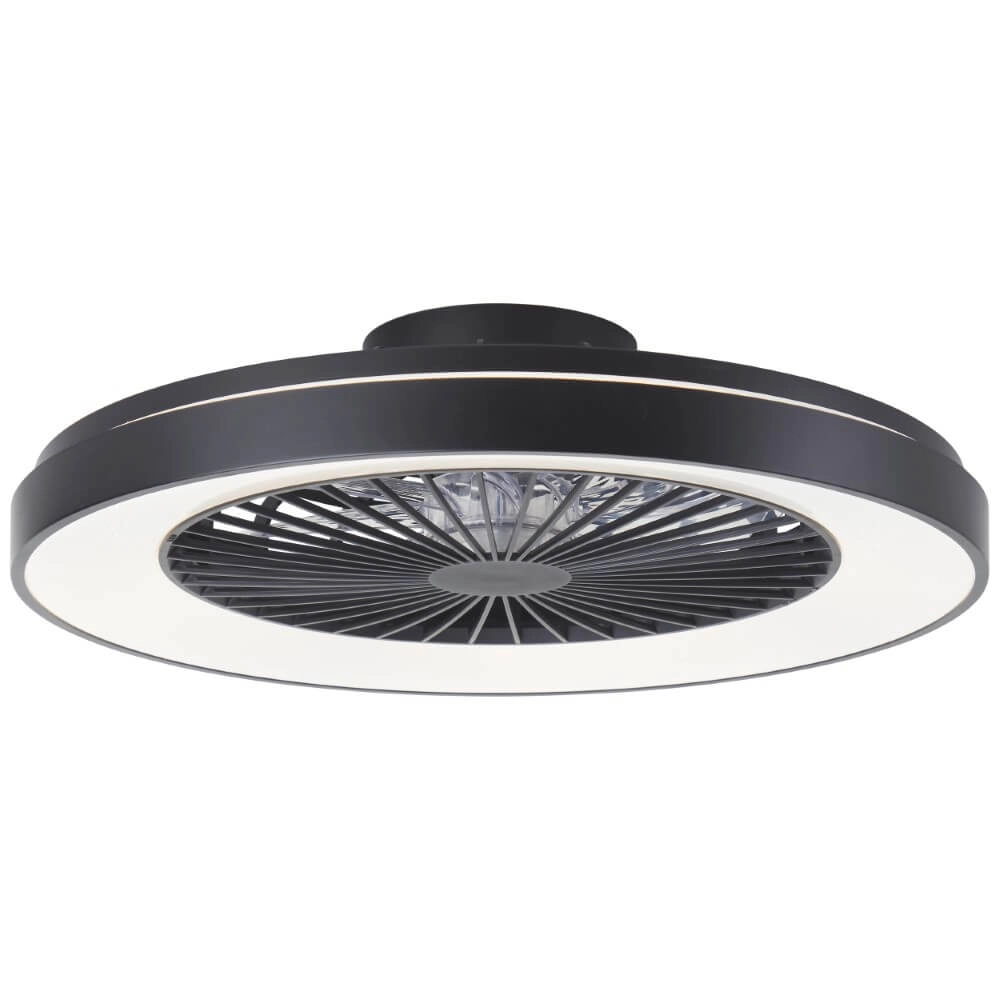 Black ceiling fan Mazzaro with RGB lamp - 58cm Brilliant 4004353441202