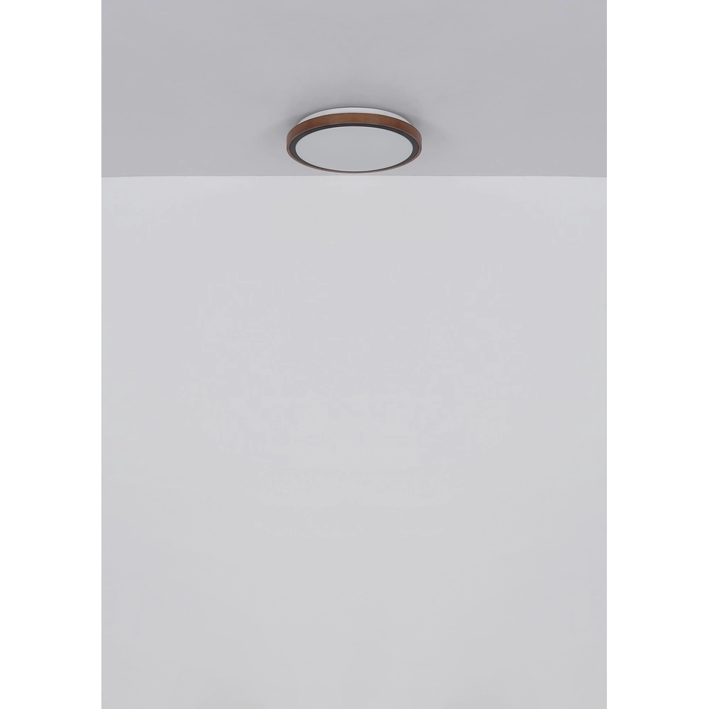Ceiling lamp Bruno Ø 36cm black with wood Globo 9007371474592