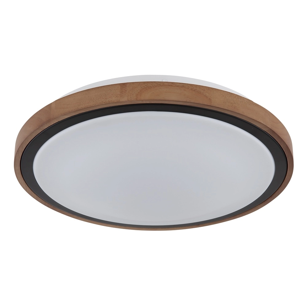Ceiling lamp Bruno Ø 36cm black with wood Globo 9007371474592
