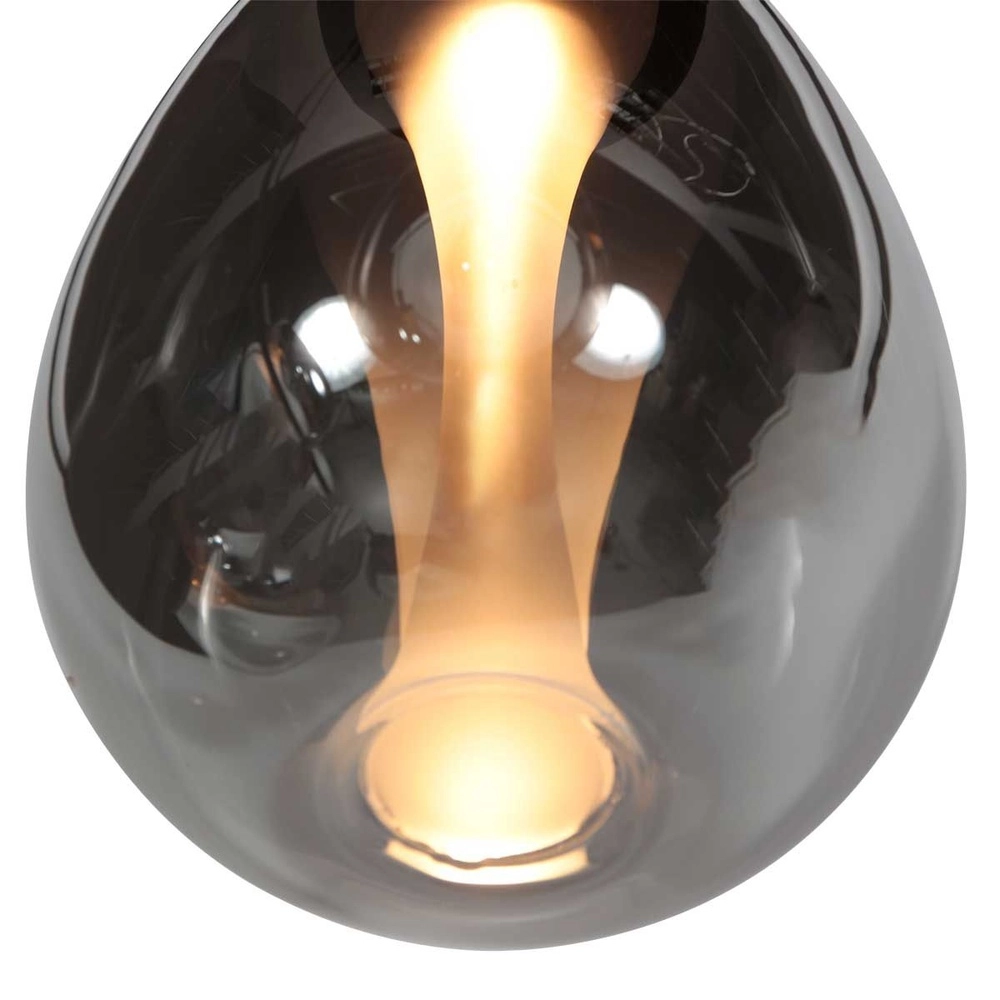 Pendant lamp Glimsy 5-light black with smoke glass Steinhauer 8712746177954