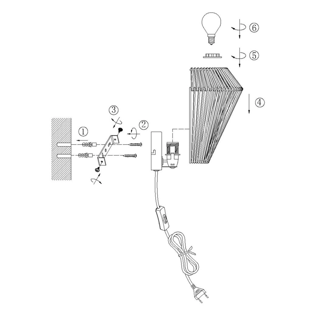 Rattan wall lamp Ropex Rattan Steinhauer 8712746181814