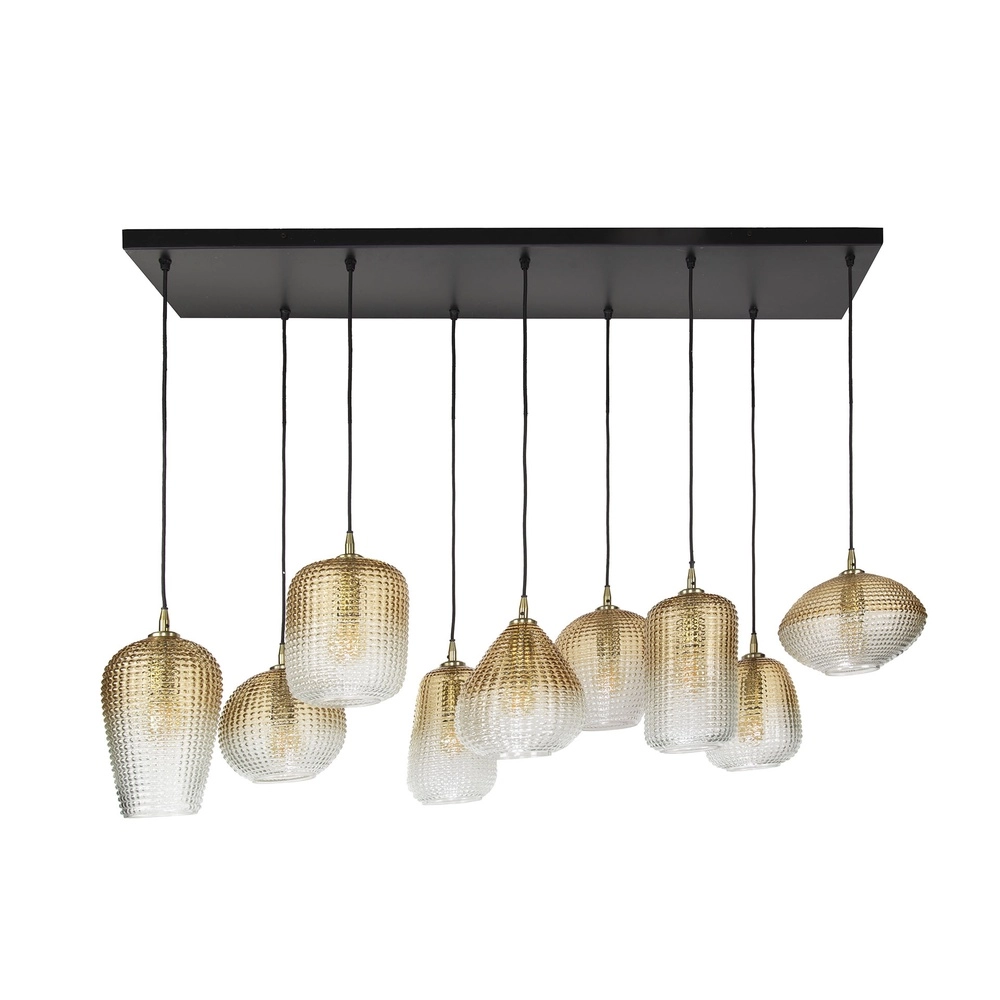 XXL pendant lamp Dot 9 amber fading glasses Lyora 8716803511194