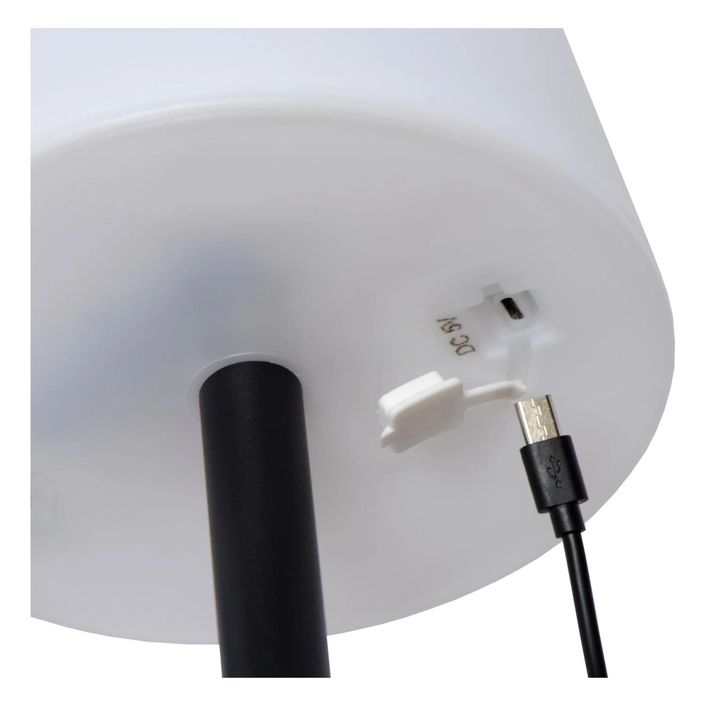Rechargeable table lamp Rio black and white Lucide 5411212134264