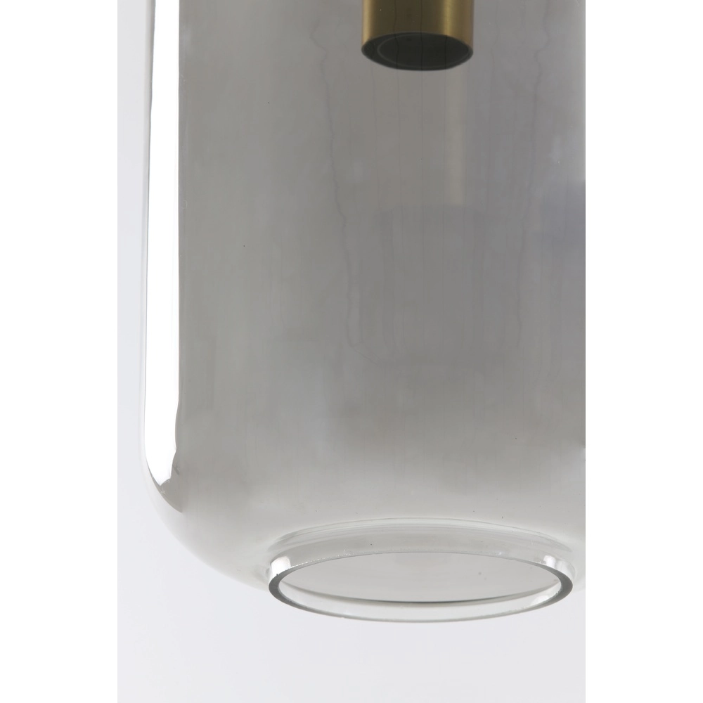 Glass pendant lamp Lekar 1x E27 - brass and smoke glass Light & Living 8717807601447